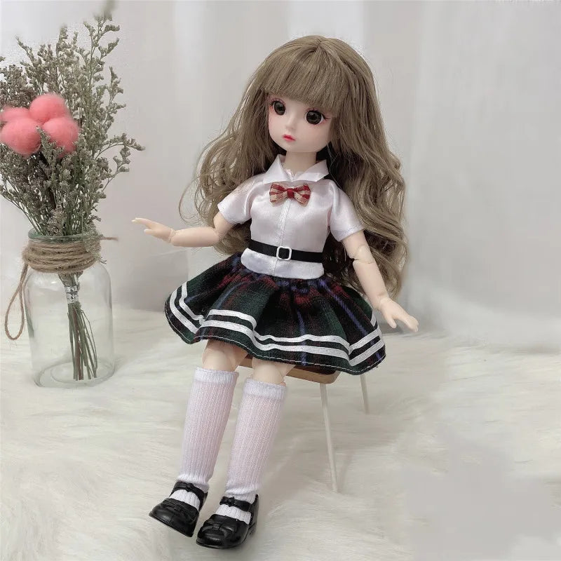 30cm BJD Doll 1/6 Scale | 12 Joints, 3D Eyes, Clothes & Shoes BJD Fashion Doll Babs 1 One Size