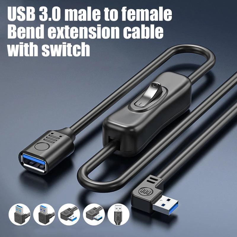 USB 3.0 Extension Cable with Power Button Switch – 5Gbps USB Extension Cable Babs