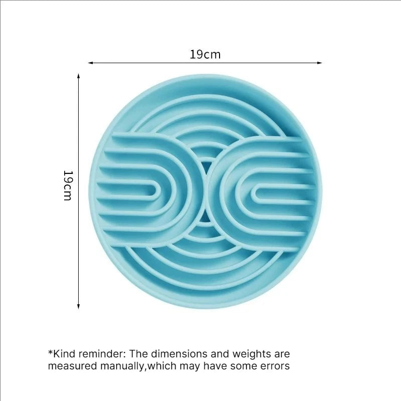 Silicone Slow Feeder Dog Bowl with Suction Cup & Licking Pad Slow Feeder Dog Bowl Babs blue