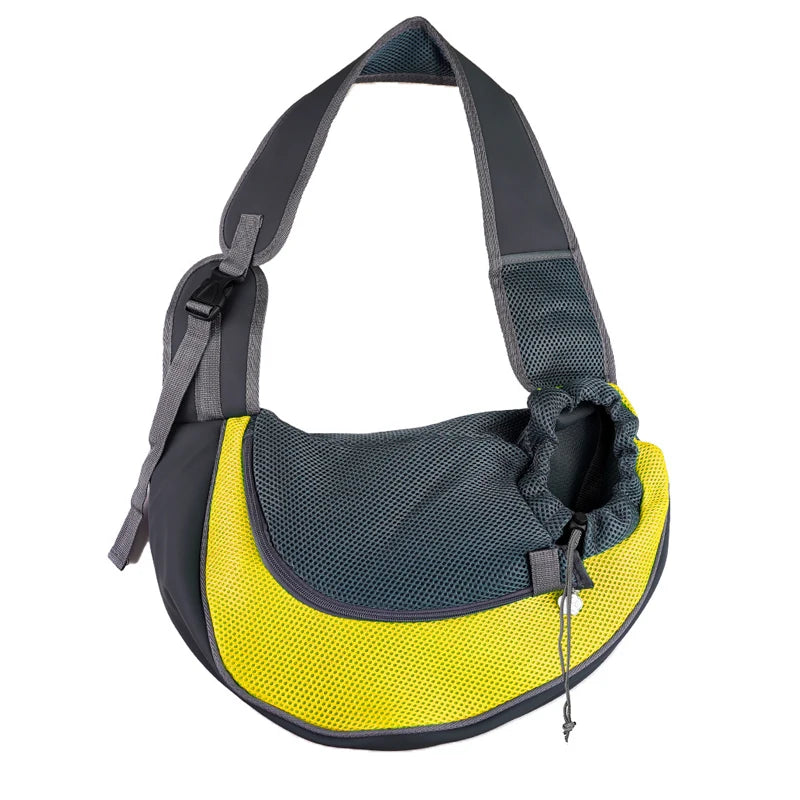 Pet Cat & Dog Mesh Sling Carrier Bag – Breathable Travel Pack Pet Carrier Bag Babs YELLOW S