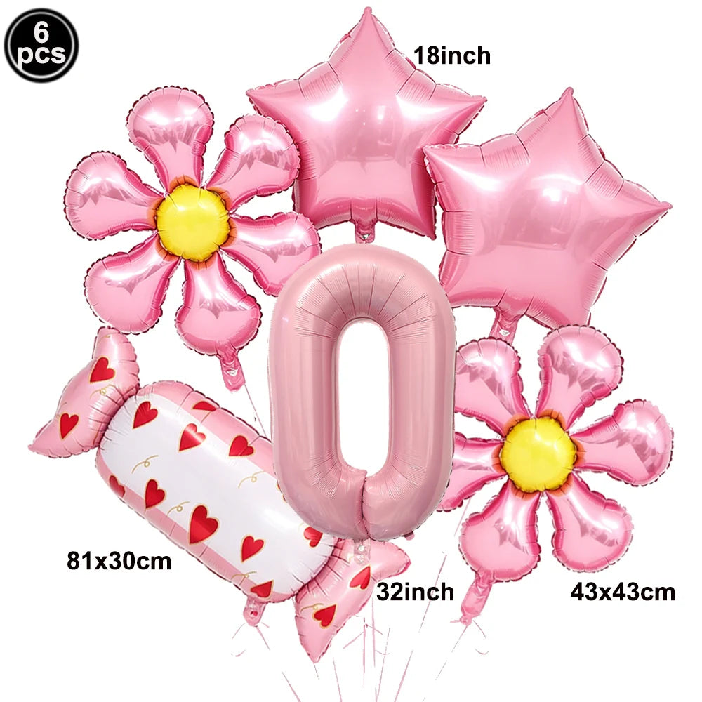 6pc Candy Lollipop Foil Balloon Set – Birthday & Party Décor Party Foil Balloons Babs iridescent As pictures show