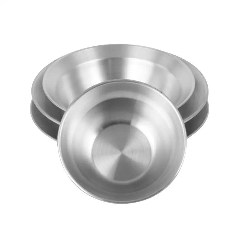 4-Piece Stainless Steel Camping Plate & Bowl Set – Portable Camping Tableware Set Babs 1set