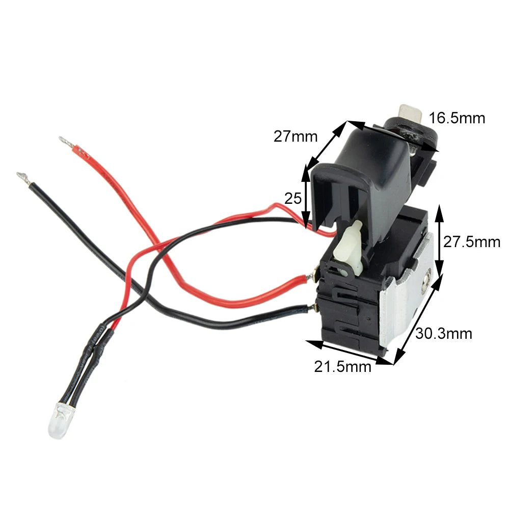 Electric Drill Trigger Switch 7.2V–24V Variable Speed with Light Drill Trigger Switch Babs