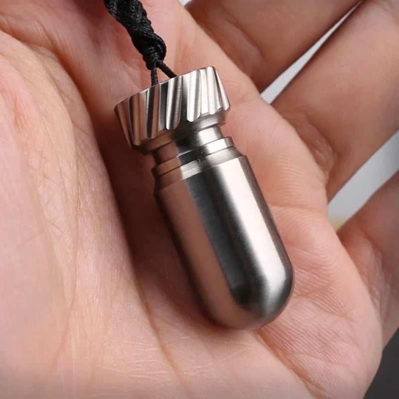 Titanium Alloy Waterproof Mini EDC Capsule Canister | Camping Tool EDC Capsule Canister Babs