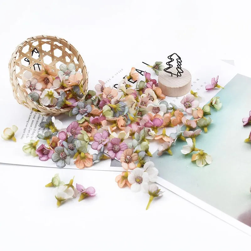 100pcs Mini Silk Daisy Flower Heads – DIY Wedding & Home Decor Artificial Silk Flowers Babs