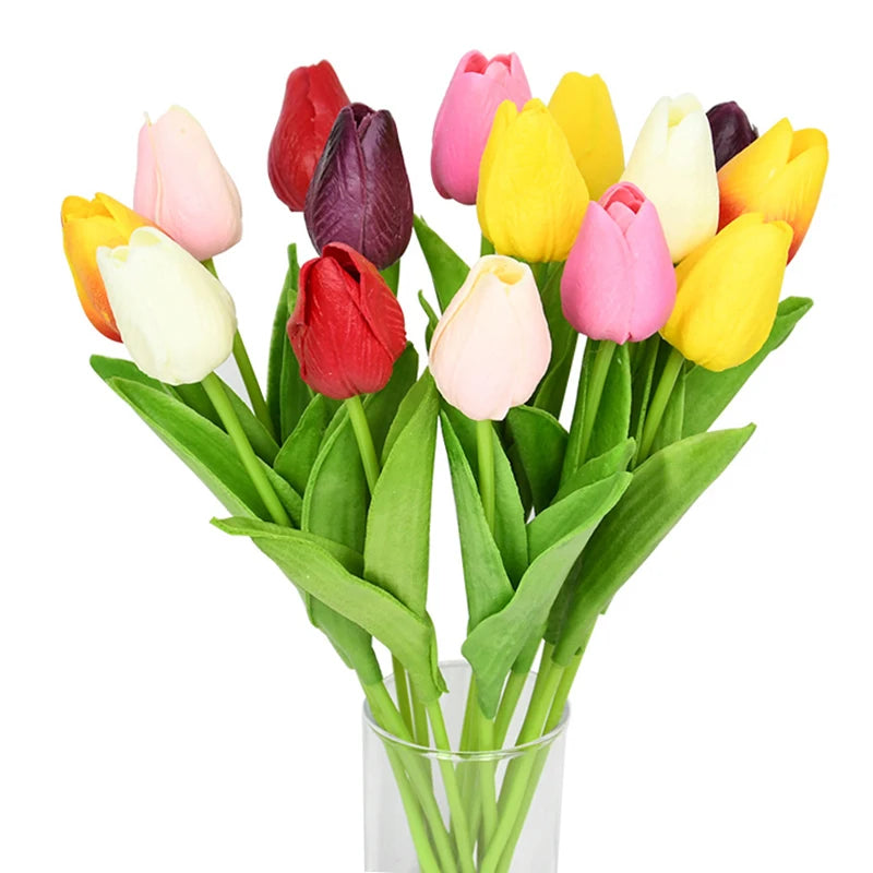 10pcs Real Touch Tulip Artificial Flowers – Wedding & Home Decor Artificial Flower Bouquet Babs
