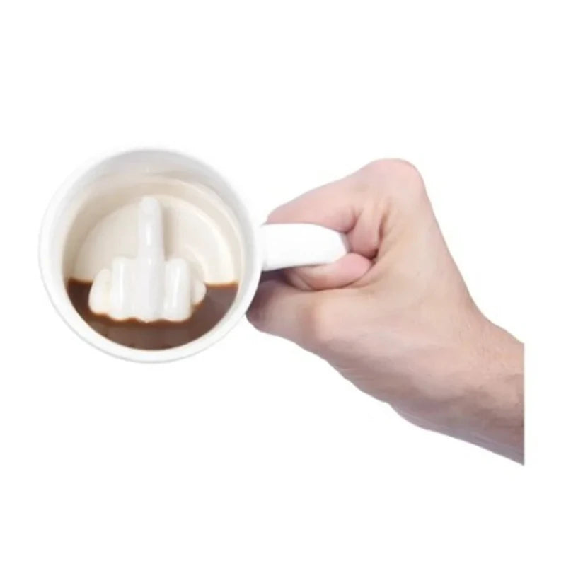 Funny Middle Finger Ceramic Coffee Mug – Novelty Gift Novelty Coffee Mug Babs