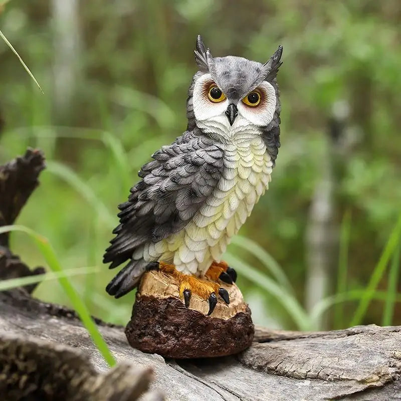 Resin Bionic Owl Garden Figurine – Outdoor Porch & Yard Décor Garden Figurine Babs