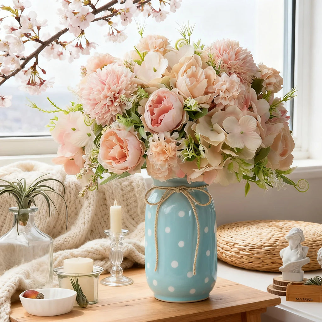 Artificial Silk Peony Hydrangea Bouquet – Home & Wedding Decor Artificial Flower Bouquet Babs