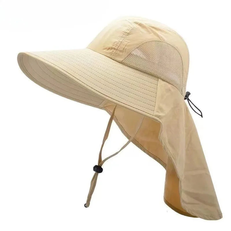 Waterproof Bucket Hat Wide Brim Sun Protection & Neck Cover Outdoor Bucket Hat Babs Khaki