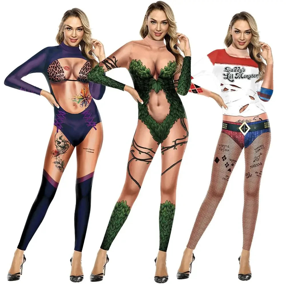 Halloween Goddess Costume Bodysuit – Digital Print Jumpsuit Costume Jumpsuit Babs
