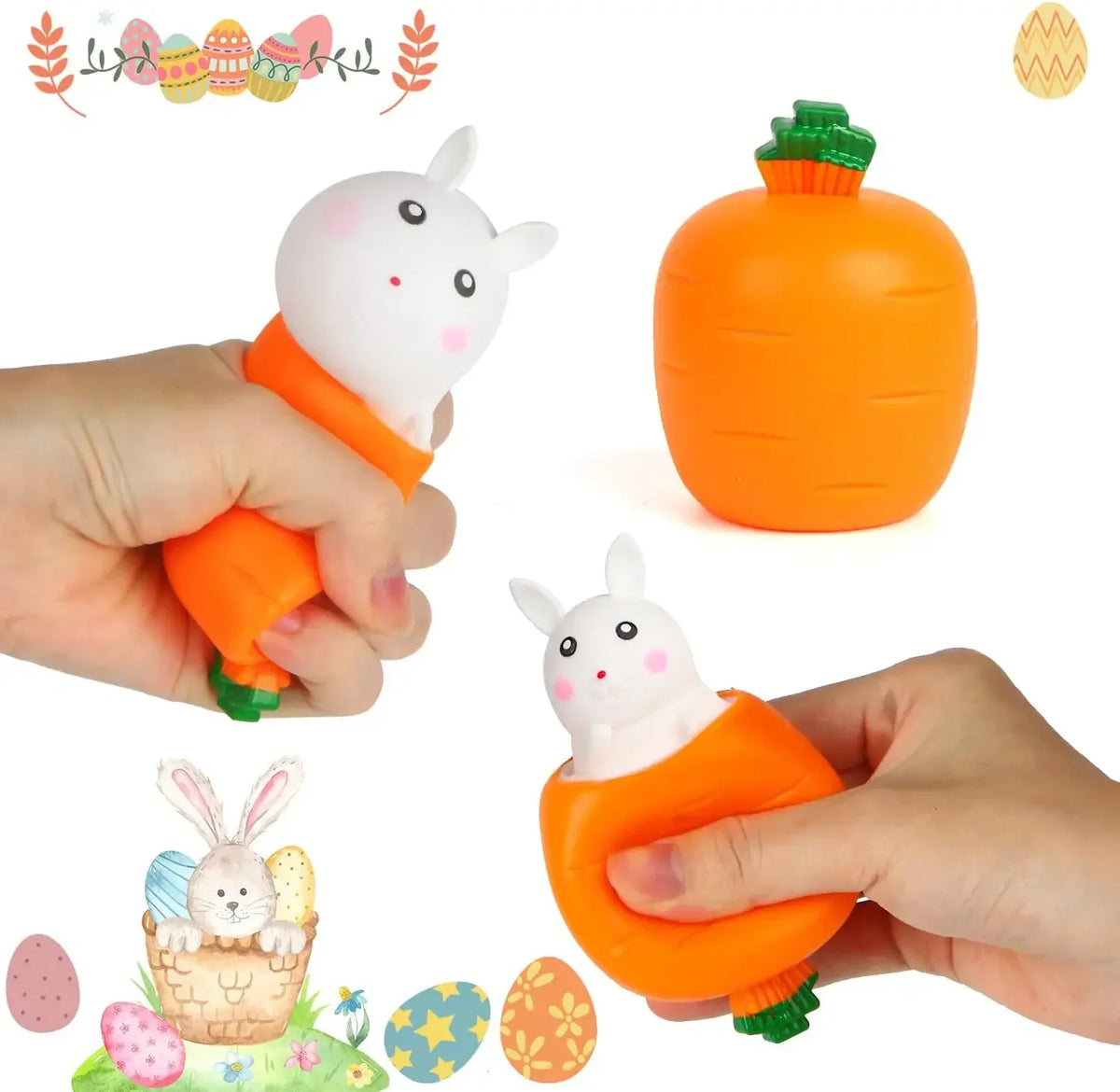 Squishy Carrot Rabbit Squeeze Telescopic Toy – Fun Kids Gift Novelty Squeeze Toy Babs