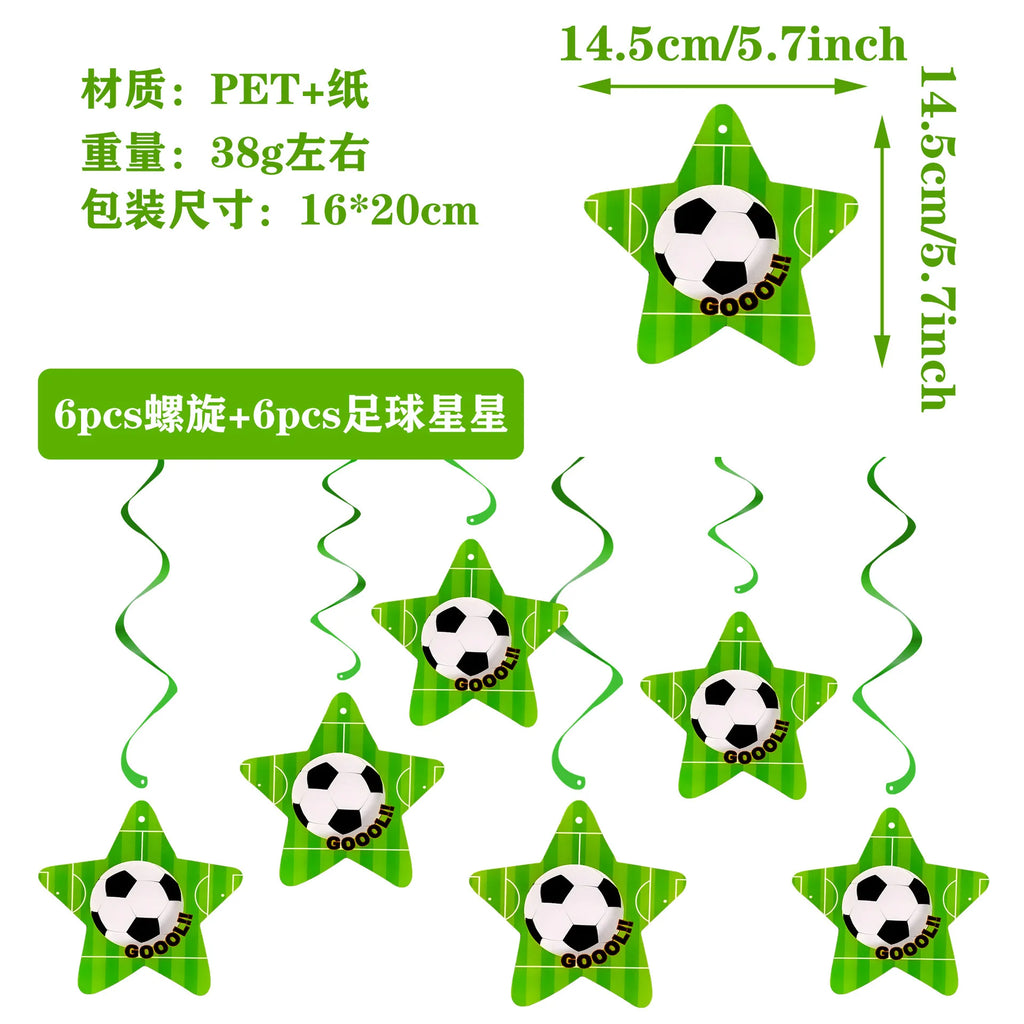Soccer Football Party Supplies – Plates, Cups, Napkins & Runner Party Tableware Set Babs Silver