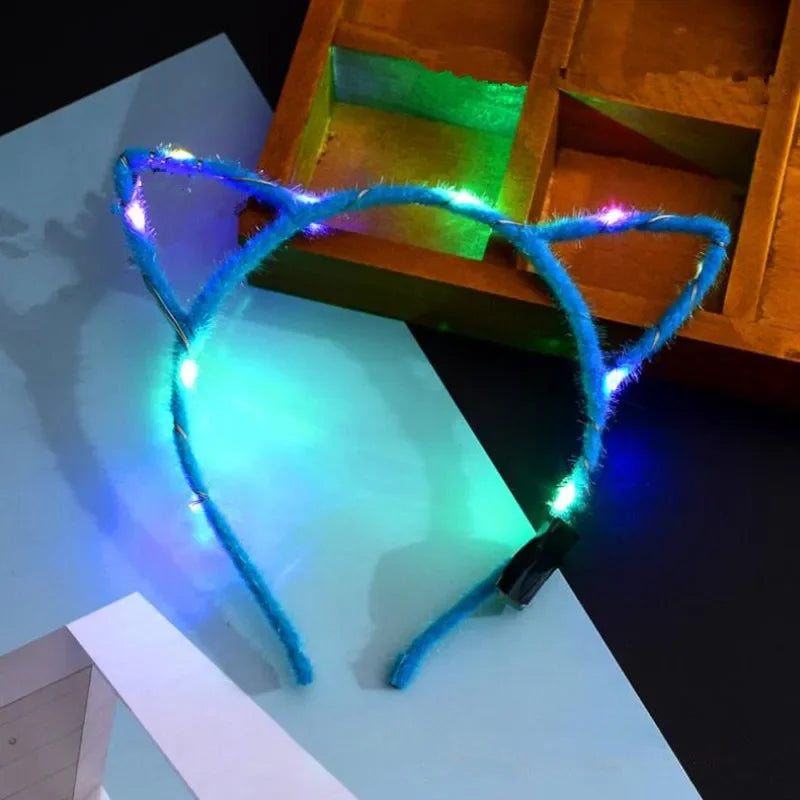 LED Cat Ear Headband – Flashing Glow Party Headwear LED Party Headband Babs 4