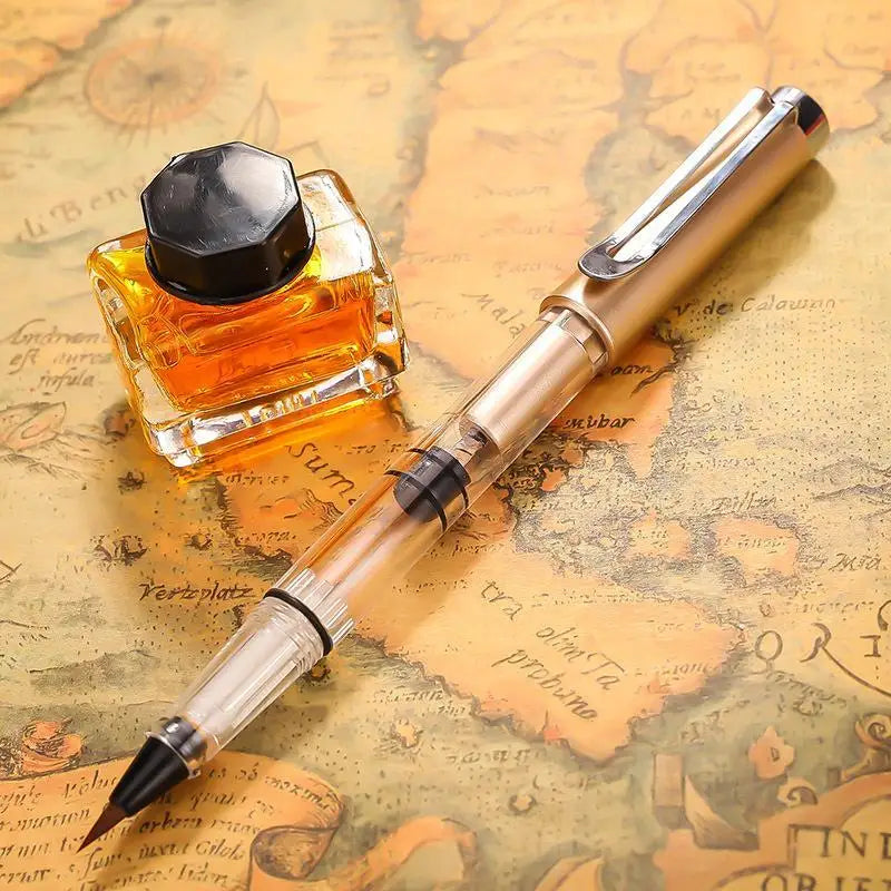 Refillable Piston Calligraphy Brush Pen – Nylon Tip, 8 Colors Calligraphy Brush Pen Babs A7