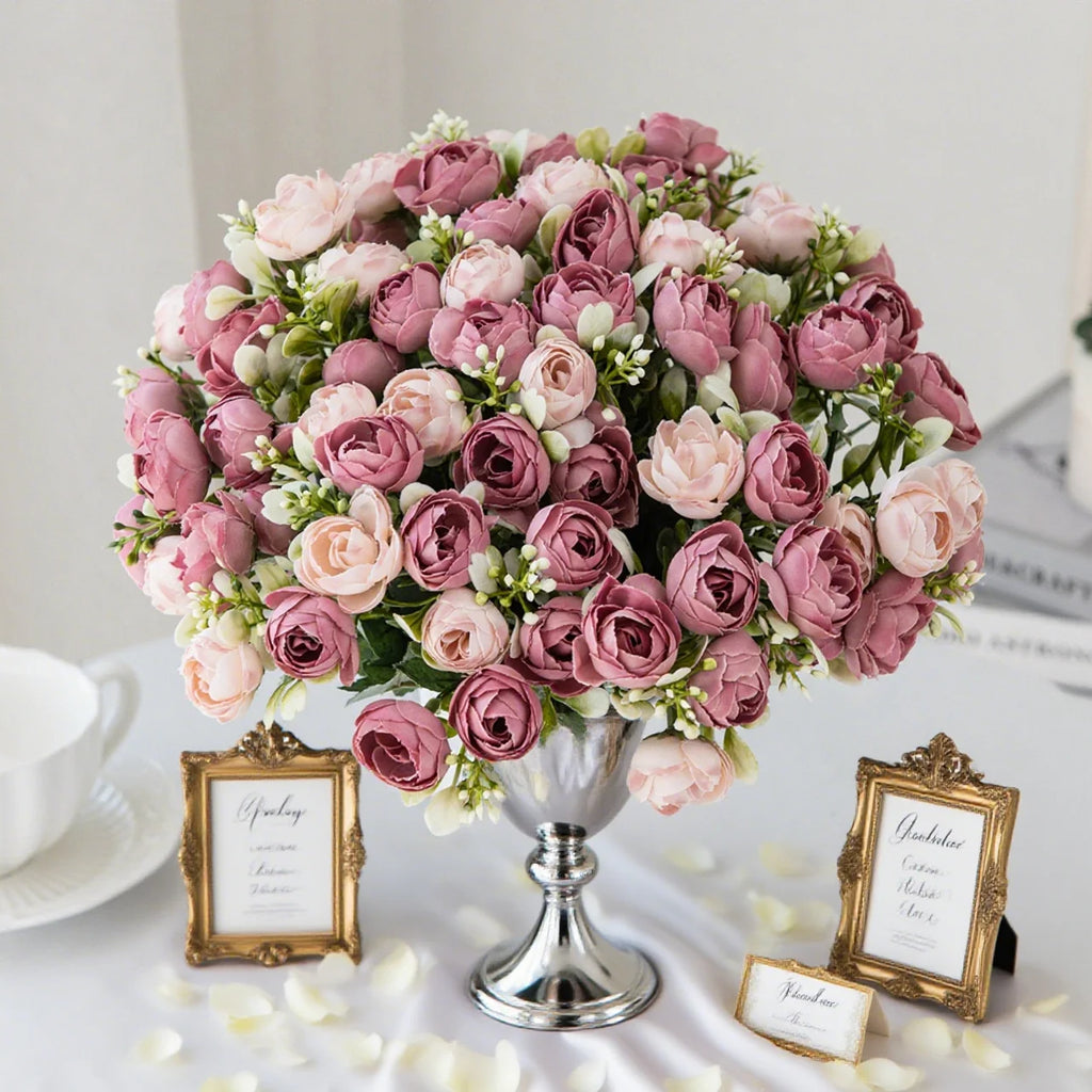 Silk Rose Artificial Flowers – Wedding & Home Décor Bouquet Artificial Silk Flowers Babs