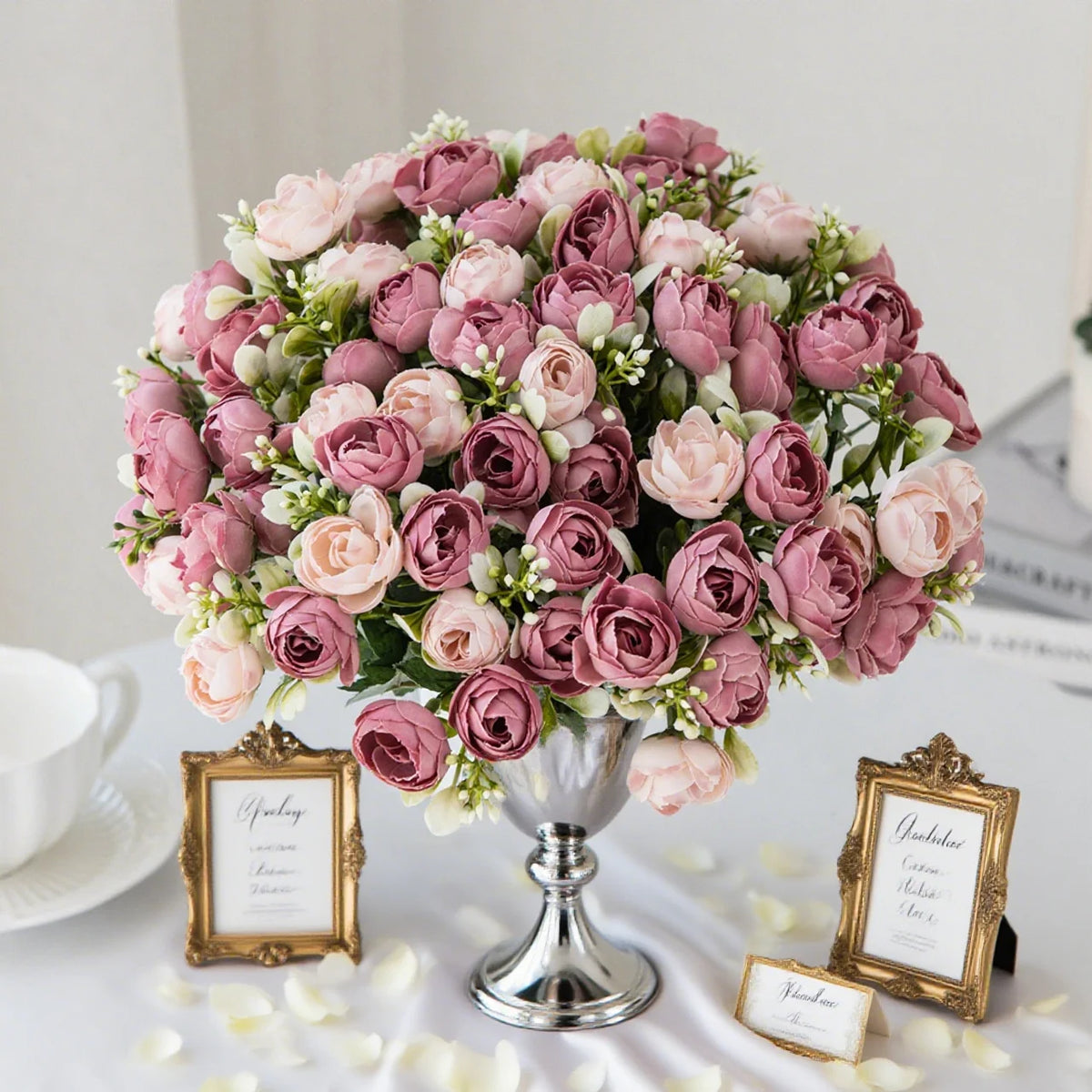 Silk Rose Artificial Flowers – Wedding & Home Décor Bouquet Artificial Silk Flowers Babs