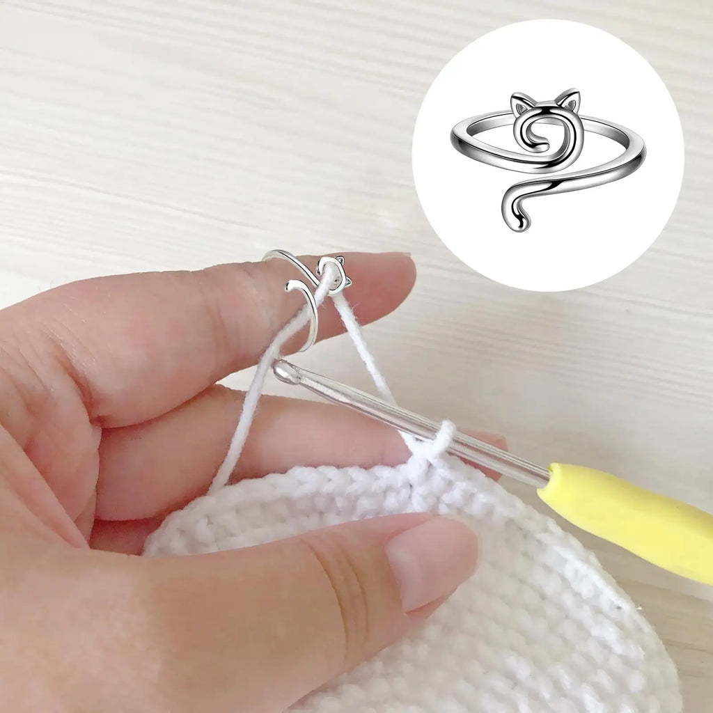 Adjustable Crochet Yarn Guide Ring | Knitting Thimble Holder Crochet Yarn Ring Babs