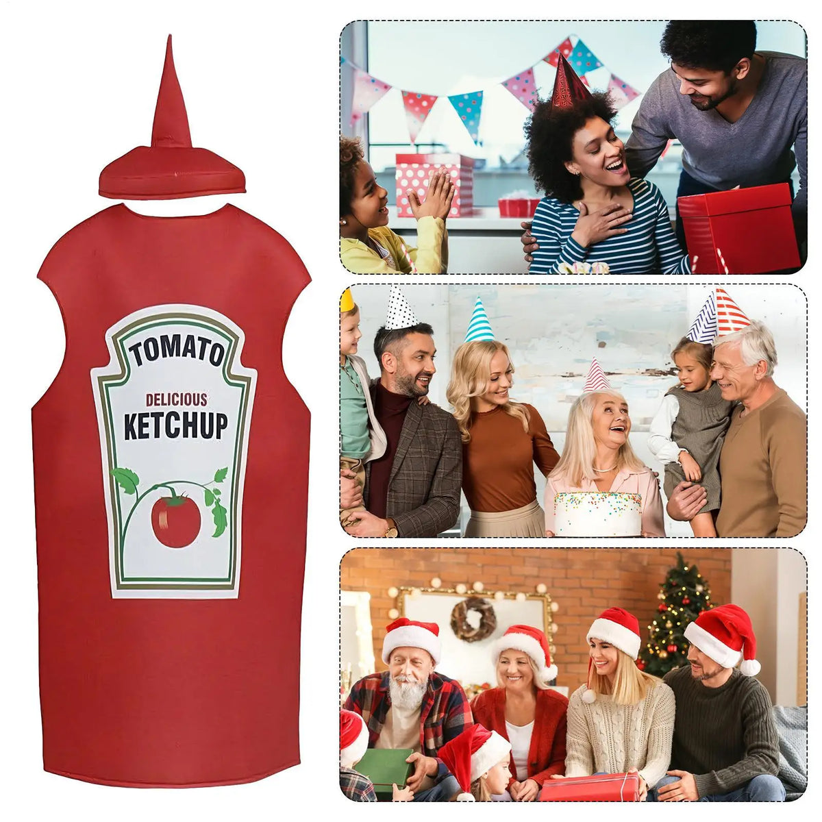 Ketchup Bottle Costume – Unisex Halloween Cosplay Jumpsuit Halloween Costume Babs