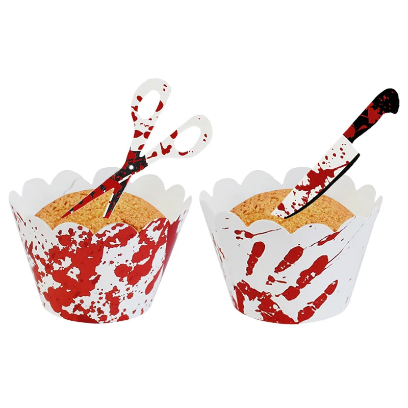 Halloween Cupcake Wrappers & Toppers Set – 24/48 Pcs Cupcake Toppers Set Babs
