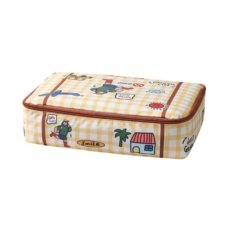 Cute Cartoon Print Travel Storage Bag | Zipper Organizer Travel Storage Bag Babs