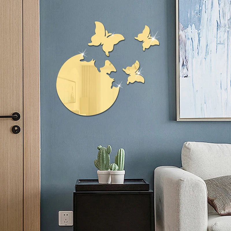 Butterfly 3D Acrylic Mirror Wall Stickers – DIY Home Decor Mirror Wall Stickers Babs