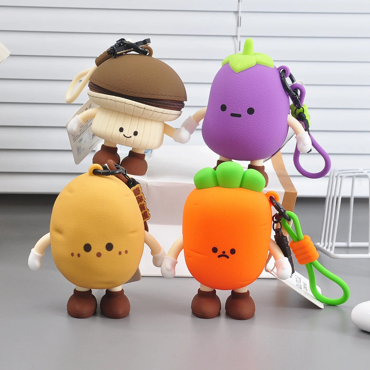 Cute Silicone Mini Purse Keychain – Vegetable Charm for Girls Keychain Purse Charm Babs