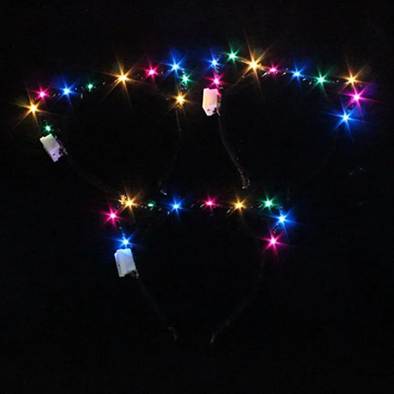 LED Cat Ear Headband – Flashing Glow Party Hair Accessory LED Party Headband Babs