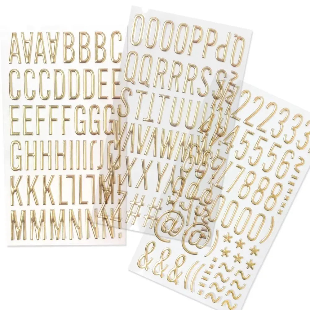 3D Gold Letter Stickers – Waterproof Self-Adhesive DIY Alphabet DIY Craft Stickers Babs