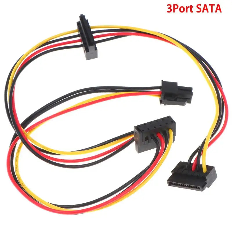 4-Pin to SATA Power Cable HDD SSD ATX Desktop PC Expansion SATA Power Cable Babs 3Port SATA