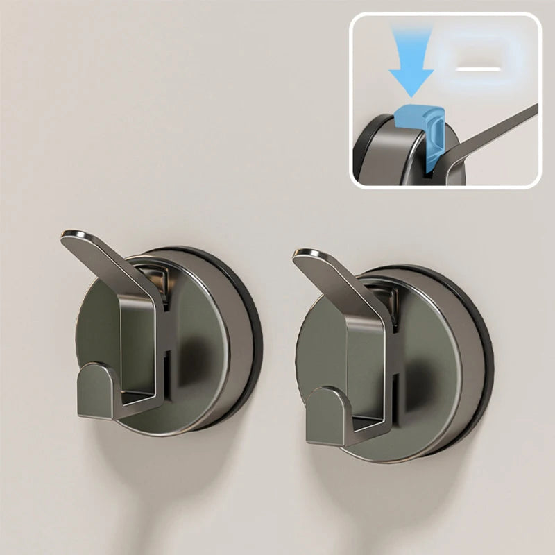 Suction Cup Hooks – Waterproof Towel & Robe Hanger | No Drill Suction Cup Hooks Babs Gray-2pcs
