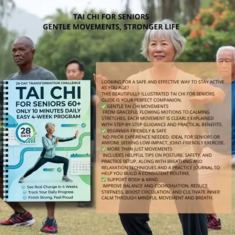 28-Day Tai Chi for Seniors – 10-Min Daily Walking Program Book Senior Fitness Book Babs