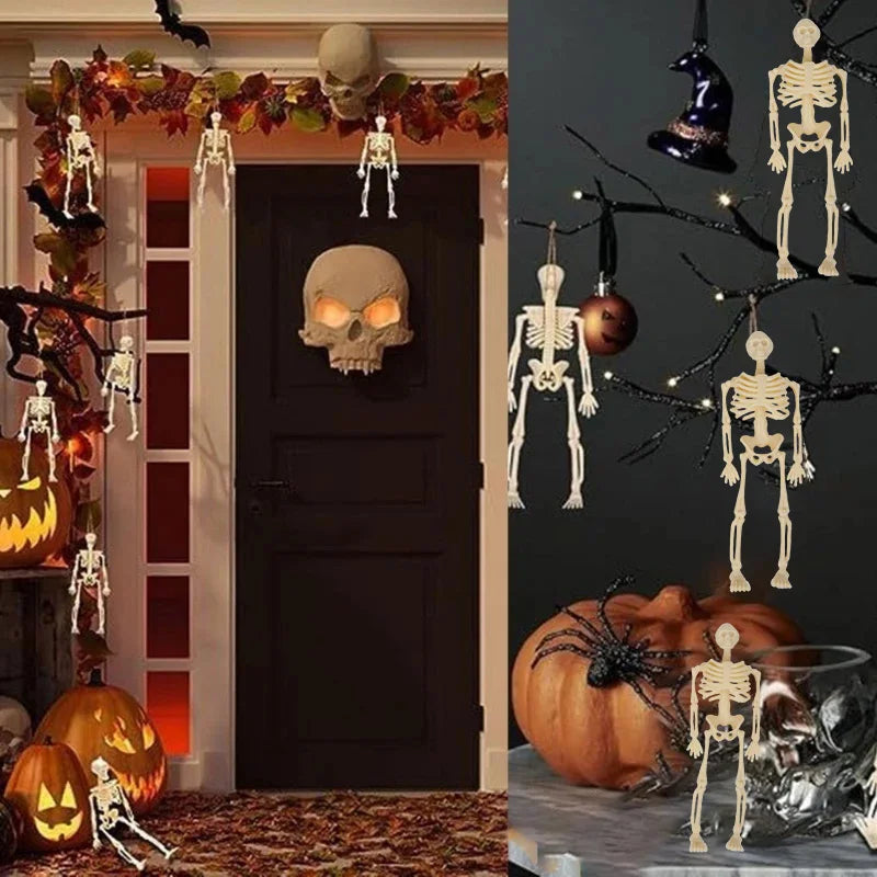 6pcs Halloween Hanging Skeleton Skull Props – Party Décor Set Halloween Skeleton Decor Babs