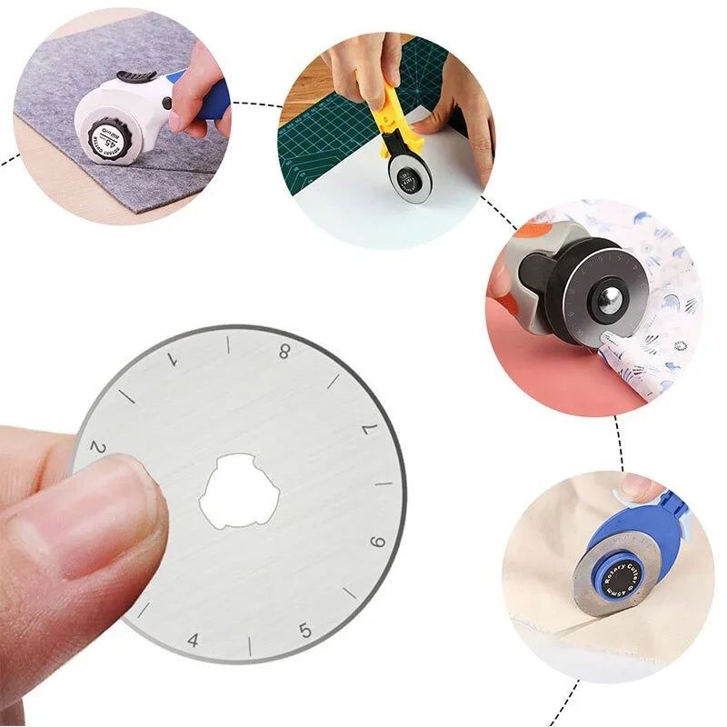 10-Pack 45mm Rotary Replacement Blades – Fabric, Leather & Crafts Rotary Cutter Blades Babs