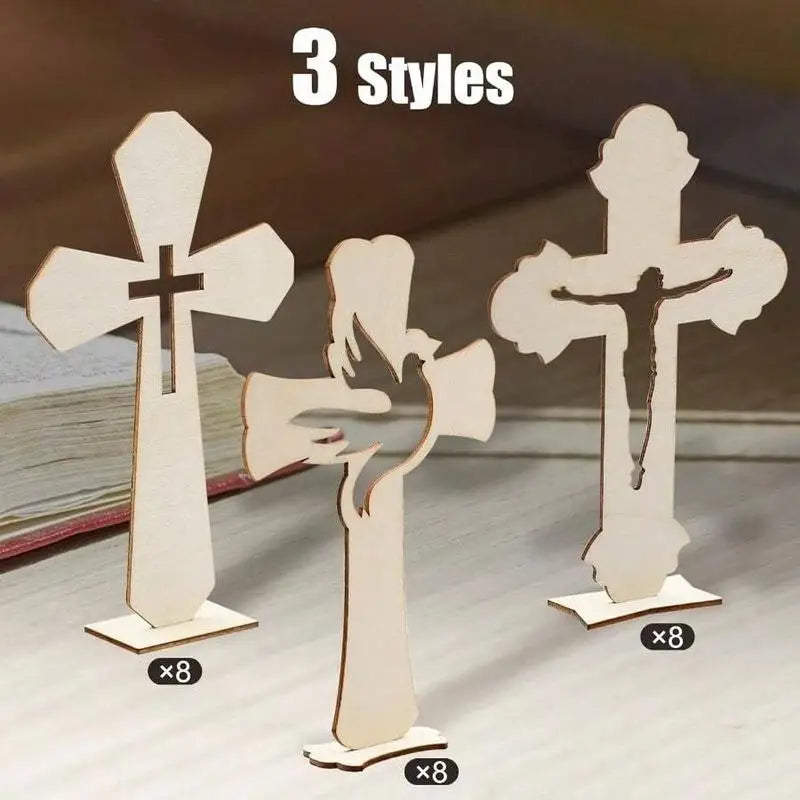 24 Rustic Wooden Crosses – Catholic Craft & Baptism Décor Wooden Craft Crosses Babs