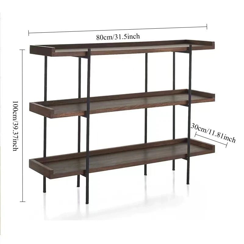 Nordic 3-Tier Wooden Storage Rack | Modern Minimalist Shelf Wooden Storage Rack Babs Length 80