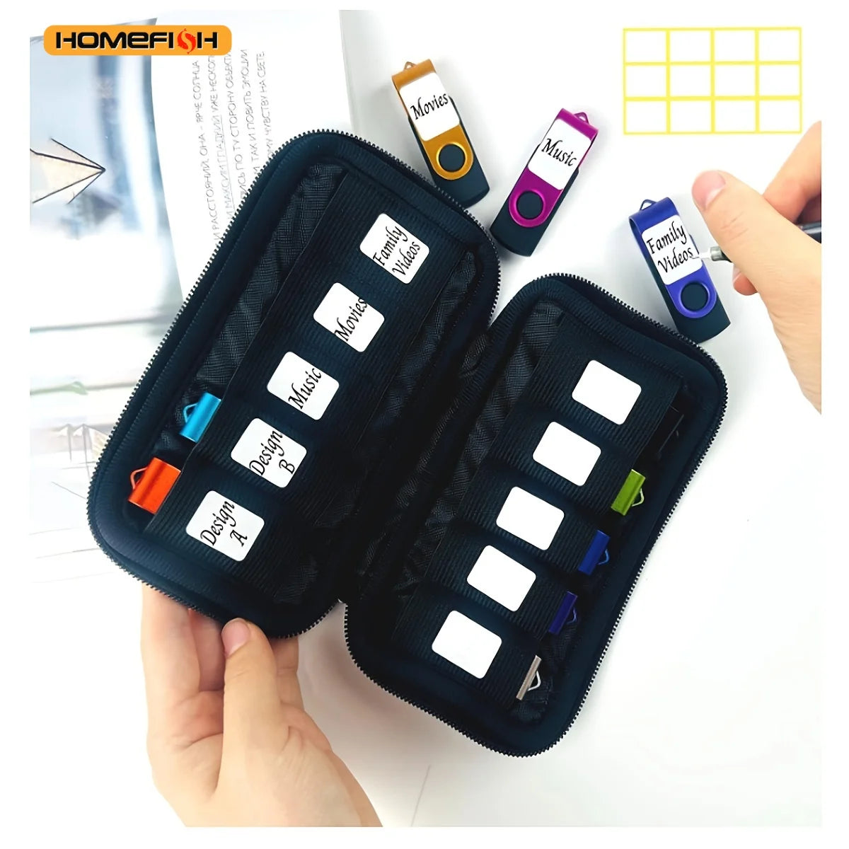 USB Flash Drive Case & Electronic Accessories Organizer Bag Electronics Organizer Bag Babs