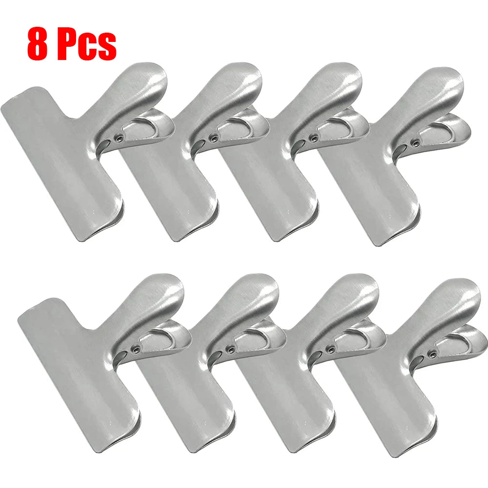 8-Pack Stainless Steel Bag Clips – Airtight Food Seal Clips Food Bag Clips Babs