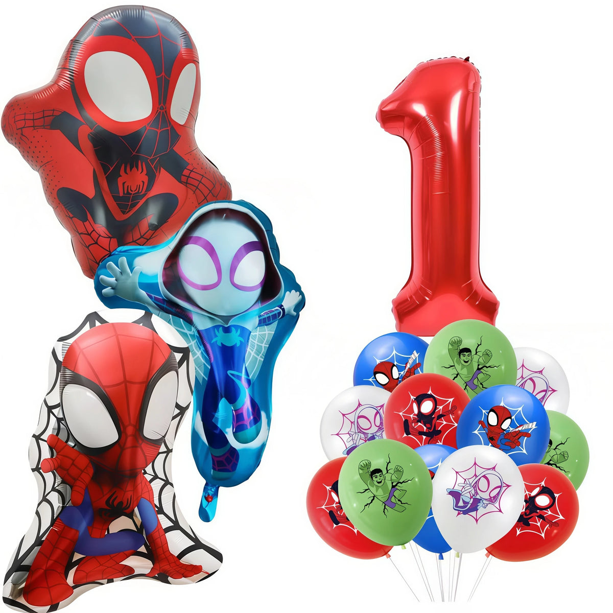 Spider-Man Birthday Party Supplies – Plates, Cups & Balloons Birthday Party Kit Babs 16pcs Balloons-1