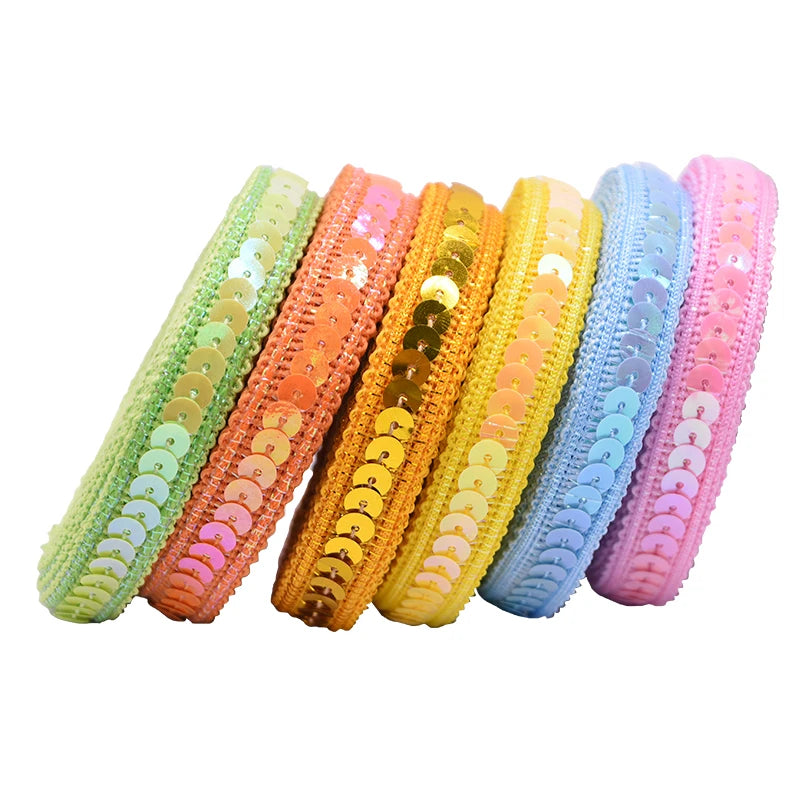5M Sequin Ribbon Lace Trim 12mm – Bridal DIY Sewing Craft Sequin Lace Trim Babs