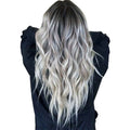 Gray Gradient Long Curly Wave Wig – High Temp Synthetic Synthetic Curly Wig Babs White gray