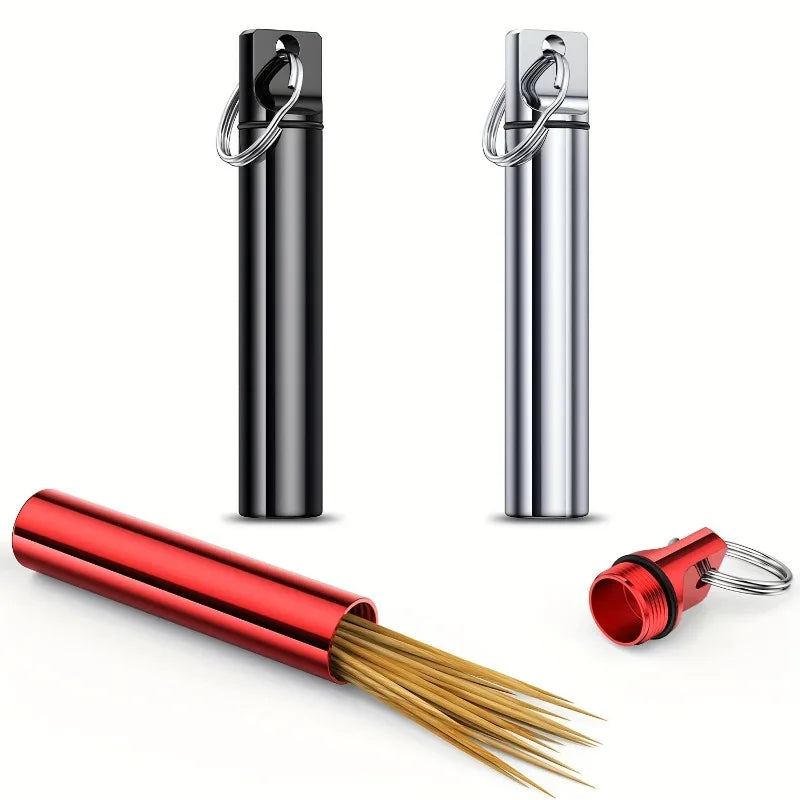 Portable Toothpick Holder Case with Keychain | Travel & Camping Toothpick Holder Case Babs