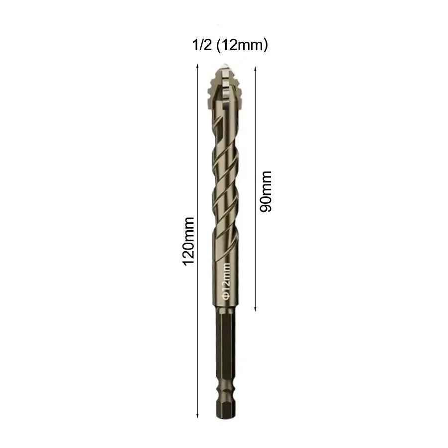 Carbide Four-Flute Eccentric Drill Bit – Glass Tile & Concrete Carbide Drill Bit Babs 12MM