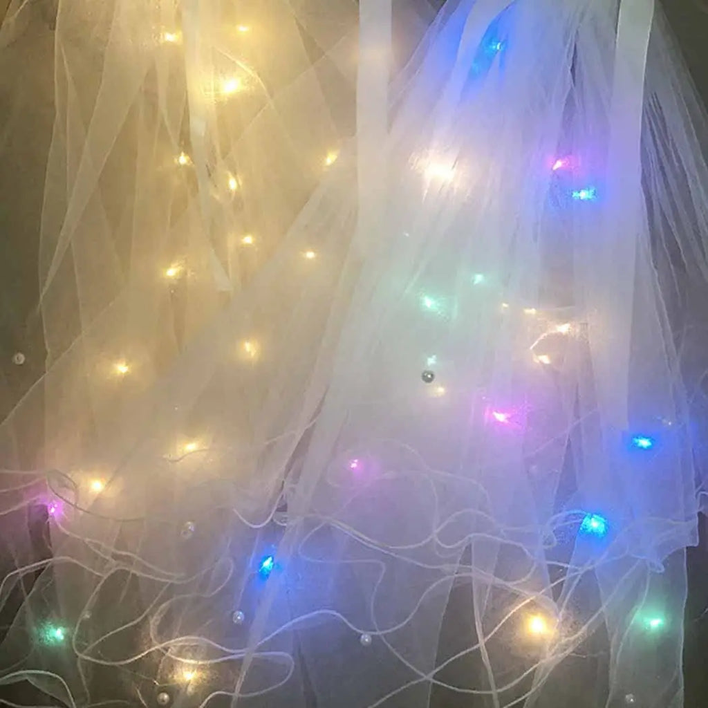 LED Glow Bridal Veil & Flower Crown – Bachelorette Party Gift Bridal Party Veil Babs