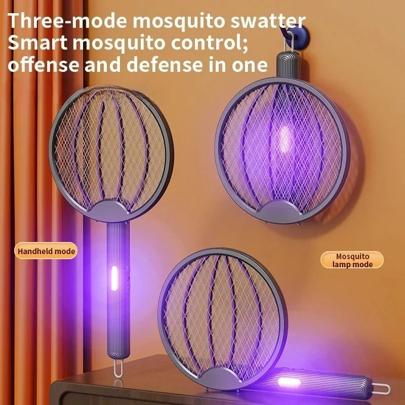 3-in-1 Rechargeable Foldable Mosquito Swatter & Killer Lamp Electric Bug Zapper Babs