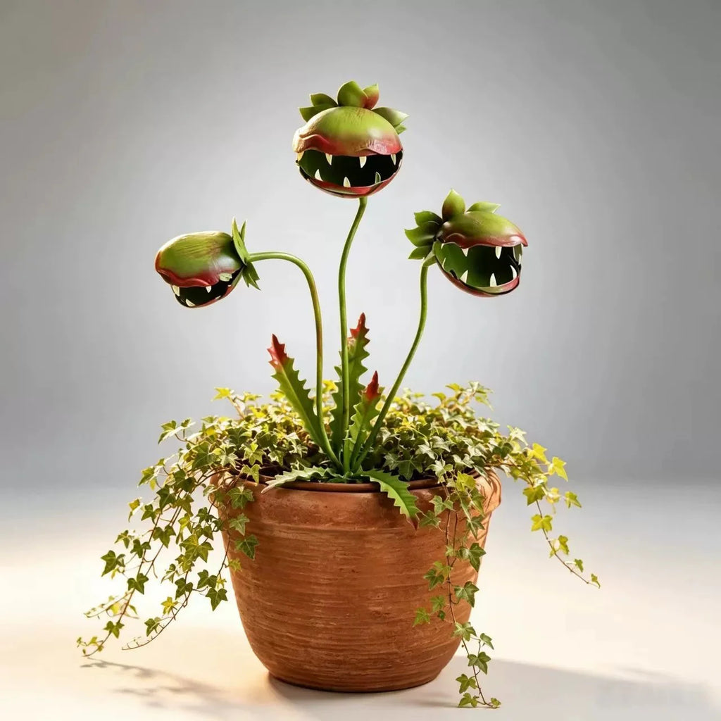 Metal Venus Flytrap Garden Stake – Carnivorous Plant Yard Art Metal Garden Stake Babs