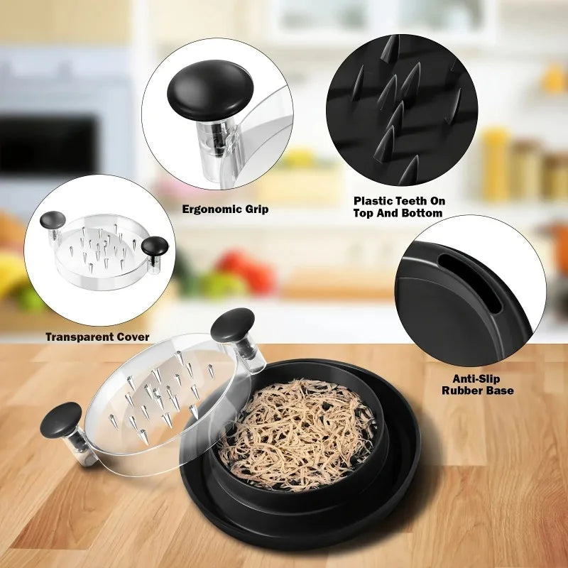 Chicken Shredder with Transparent Cover & Non-Slip Blade Meat Shredder Tool Babs