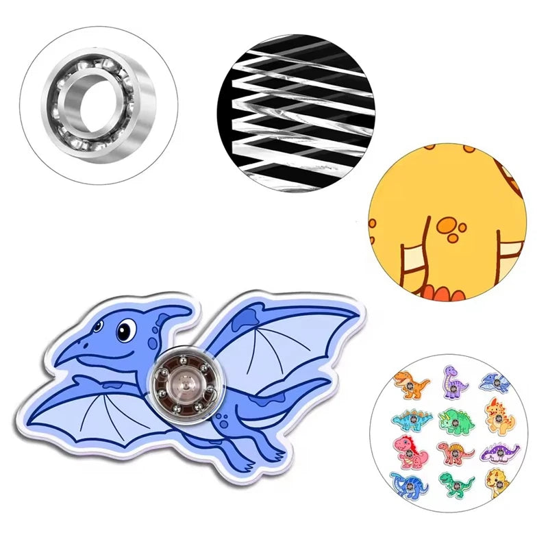 12-Pack Dinosaur Finger Spinners – Kids Party Favors & Gifts Fidget Spinner Toys Babs