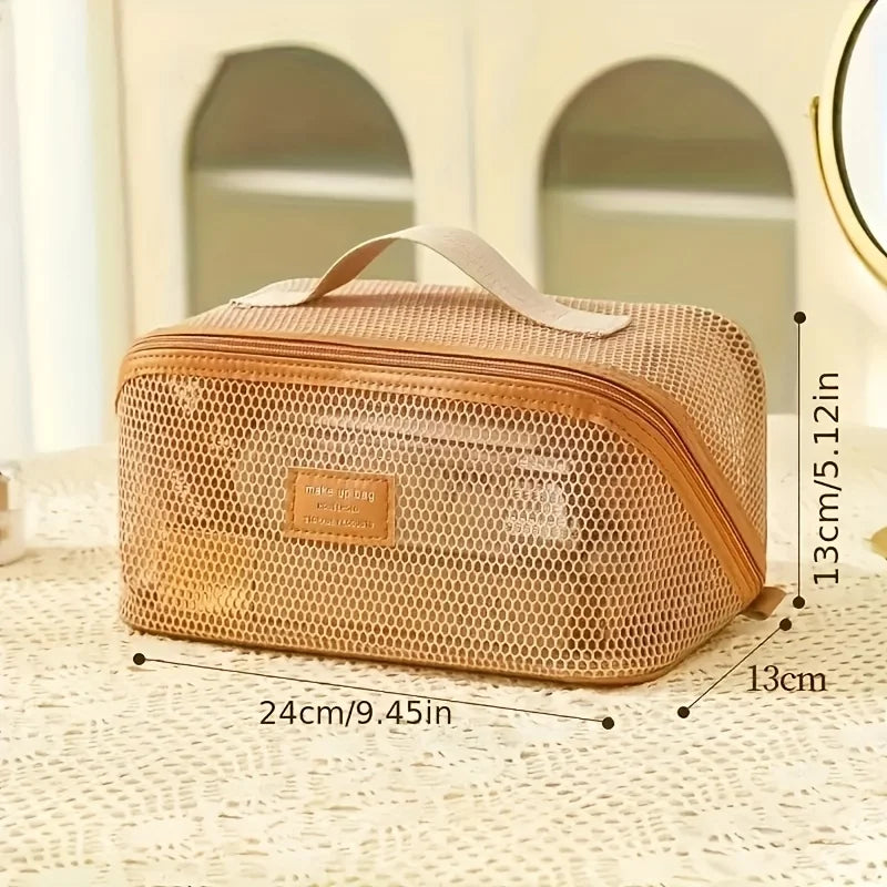 Mesh Translucent Makeup Bag – Large Travel Toiletry Pouch Travel Makeup Bag Babs