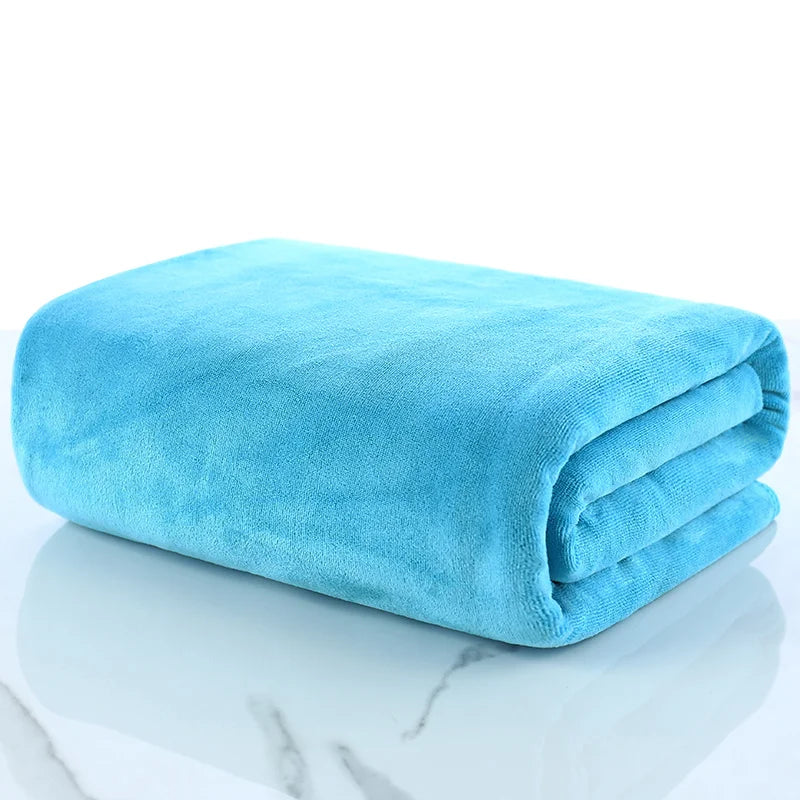 Super Large Thick Microfiber Bath Towel – Quick-Dry & Soft Microfiber Bath Towel Babs sky blue 35X75CM